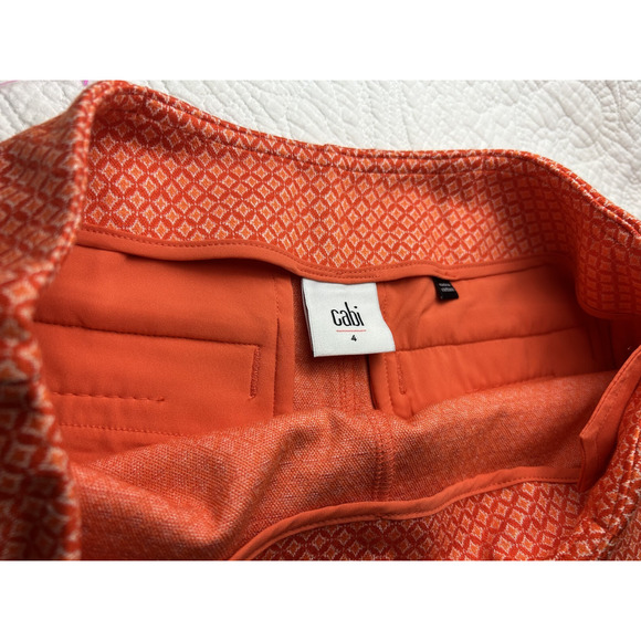 CAbi Matchmaker Skort Women's Sz 4 Tigerlily Orange Diamond Shorts Active Preppy - Picture 4 of 8